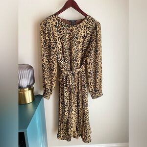 J.Crew leopard pleated dress